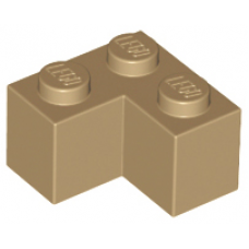 LEGO kocka 2x2 sarok, sötét sárgásbarna (2357)